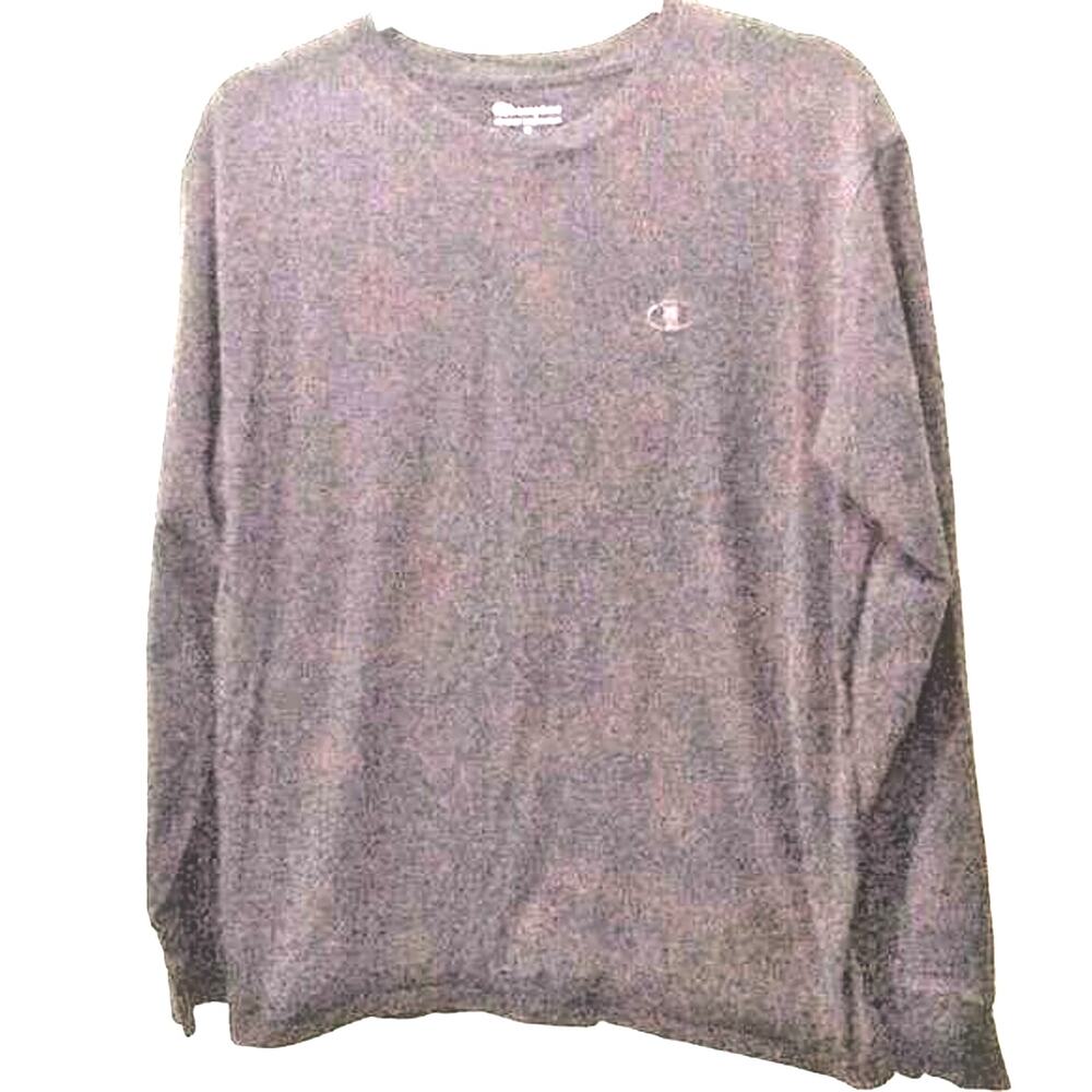 Champion Men’s Athletic Shirt Long Sleeves Color Black 100% Cotton Sz M